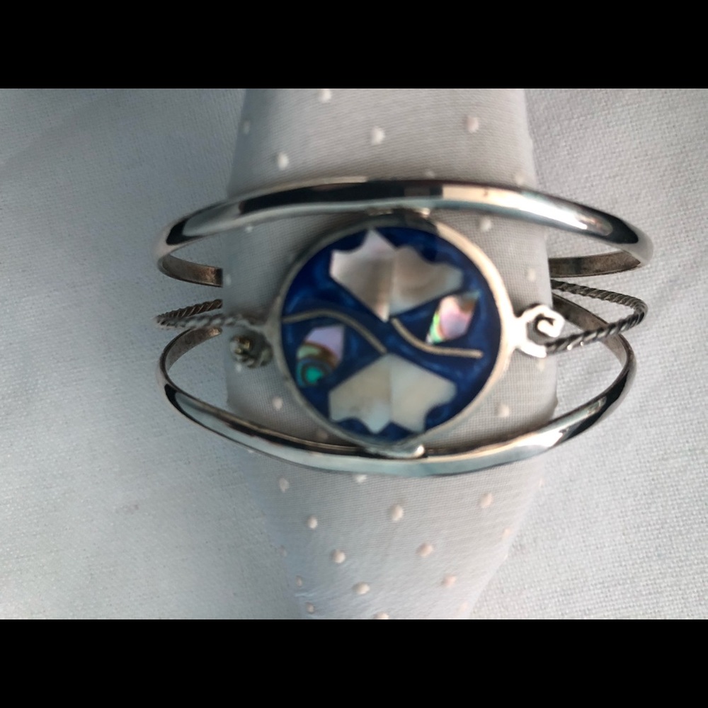 Alpaca Mexico Abalone Cuff Bracelet